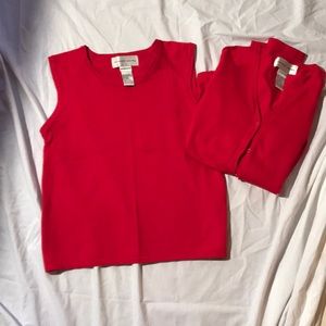Silk sweater set small/medium red